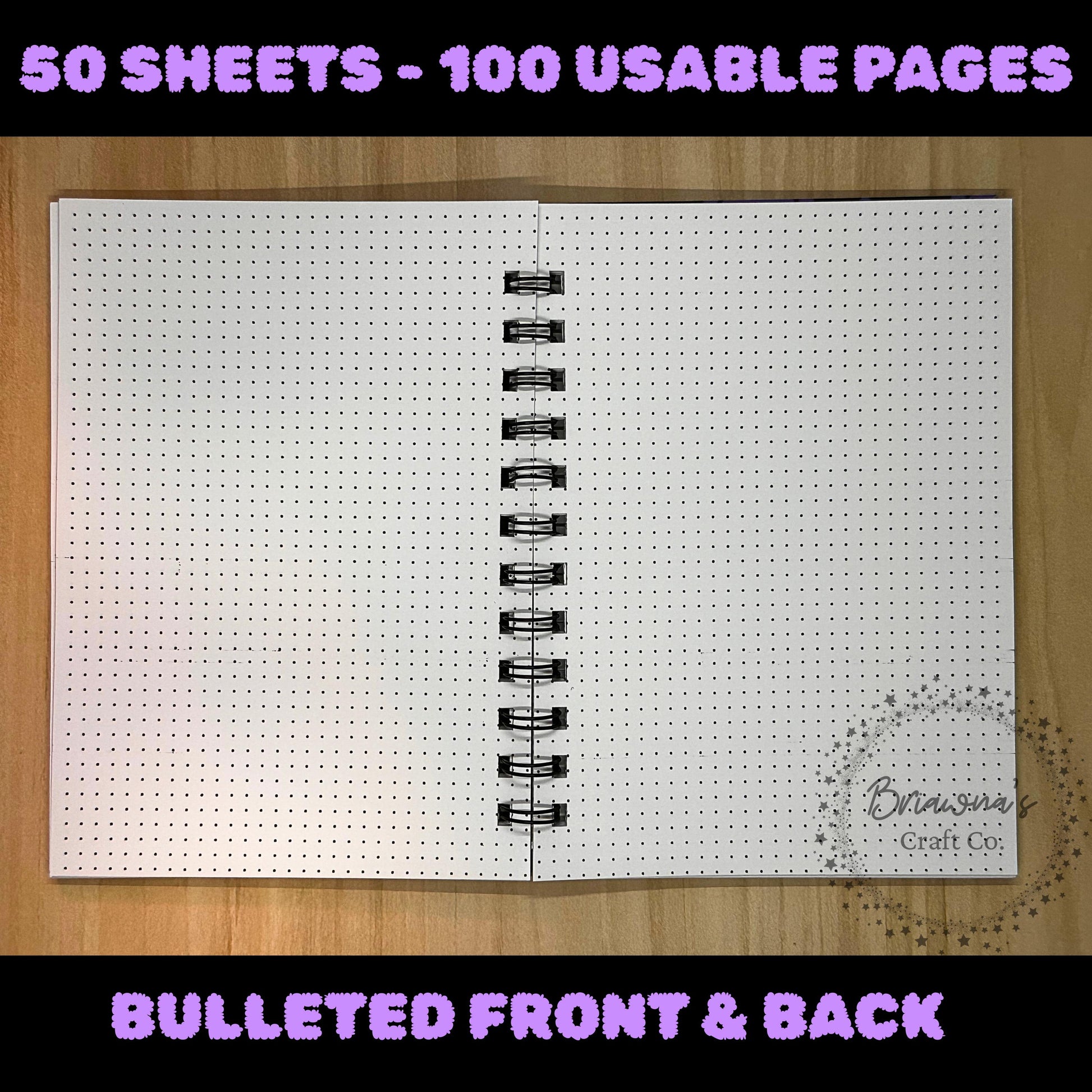 5"X7" Bullet Journal, Spiral Notebook for journaling - 50 sheets 100 usable pages/75 sheets 150 usable pages & vibrantly designed hardcover