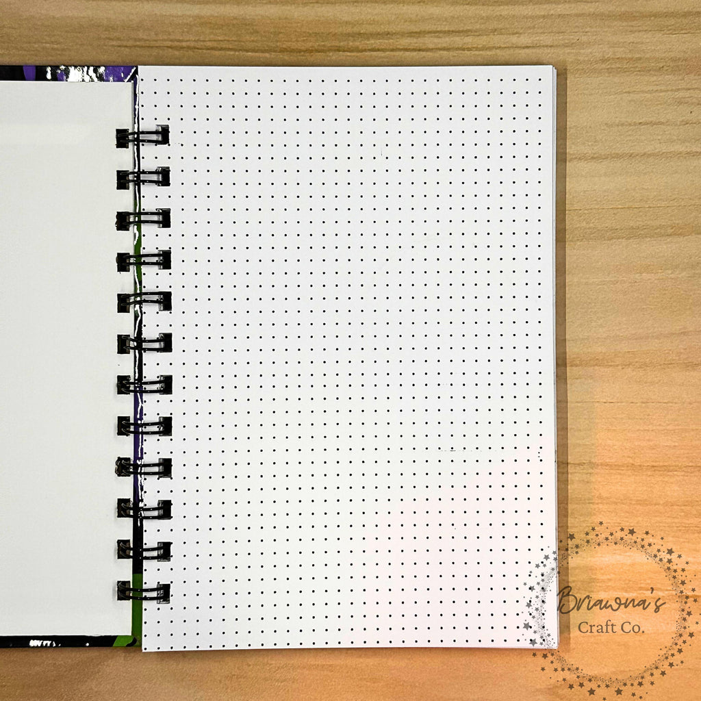 5"X7" Bullet Journal, Spiral Notebook for journaling - 50 sheets 100 usable pages/75 sheets 150 usable pages & vibrantly designed hardcover