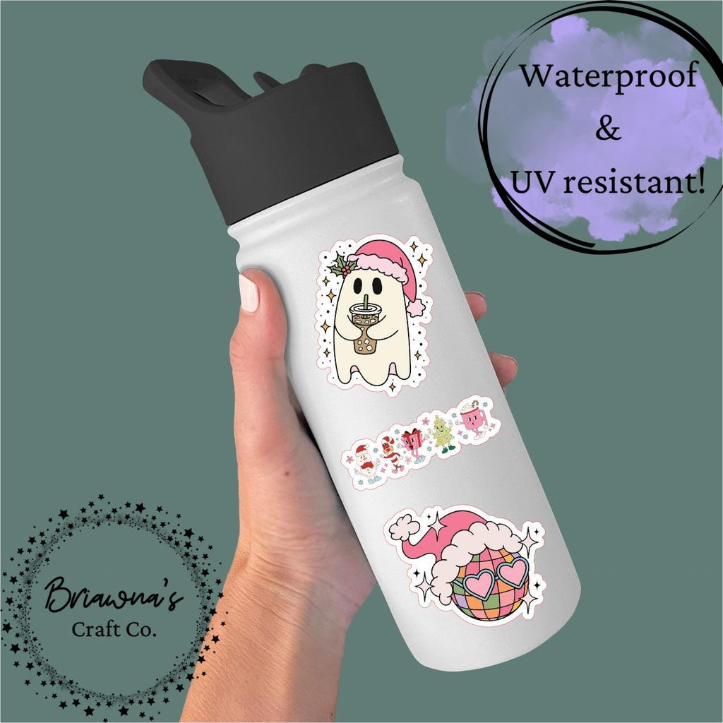 Christmas sticker! Dancing disco with Santa hat waterproof vinyl sticker - sarcastic decoration for kindle laptop phone water bottle & more!