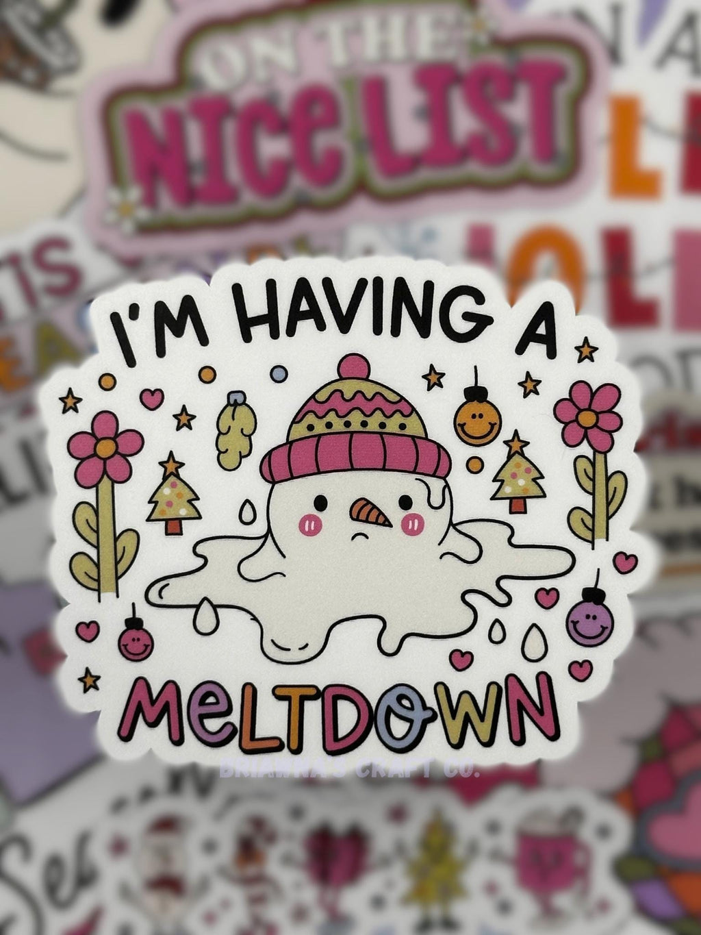 Christmas sticker! I'm having a meltdown waterproof vinyl sticker - sarcastic decoration for kindle laptop phone water bottle & more!