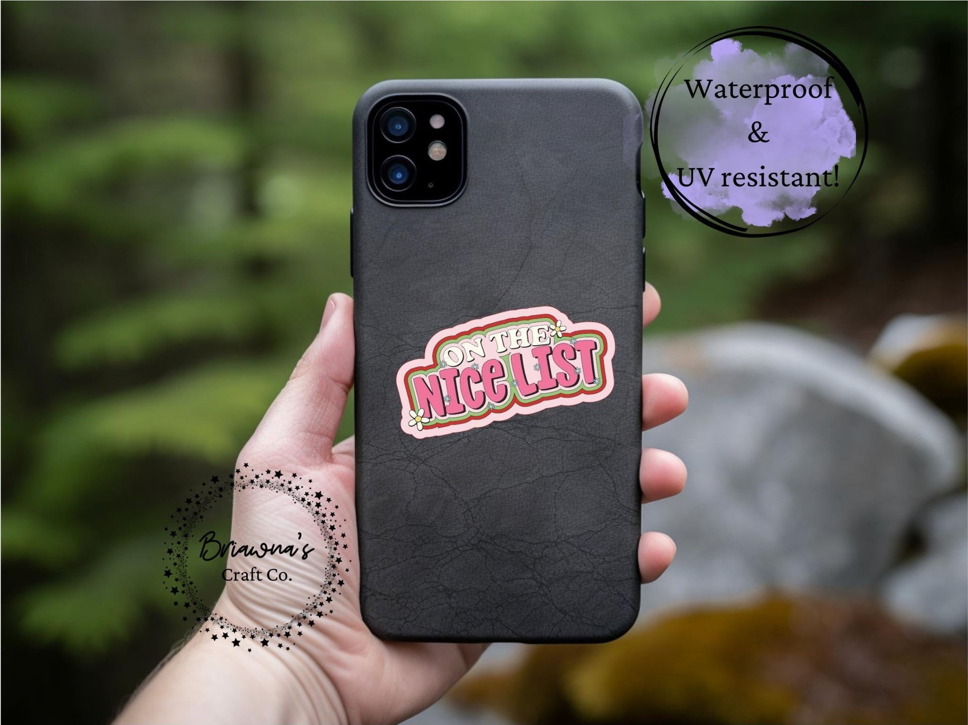 Christmas sticker! On the Nice List waterproof vinyl sticker  - funny sarcastic decoration for kindle laptop phone water bottle & more!