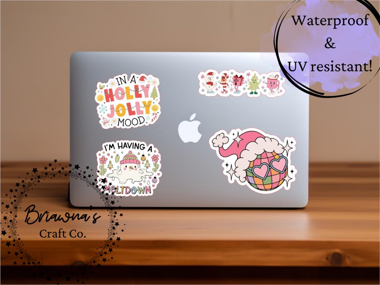 Christmas sticker! In a Holly Jolly Mood waterproof vinyl sticker  - funny sarcastic decoration for kindle laptop phone water bottle & more!