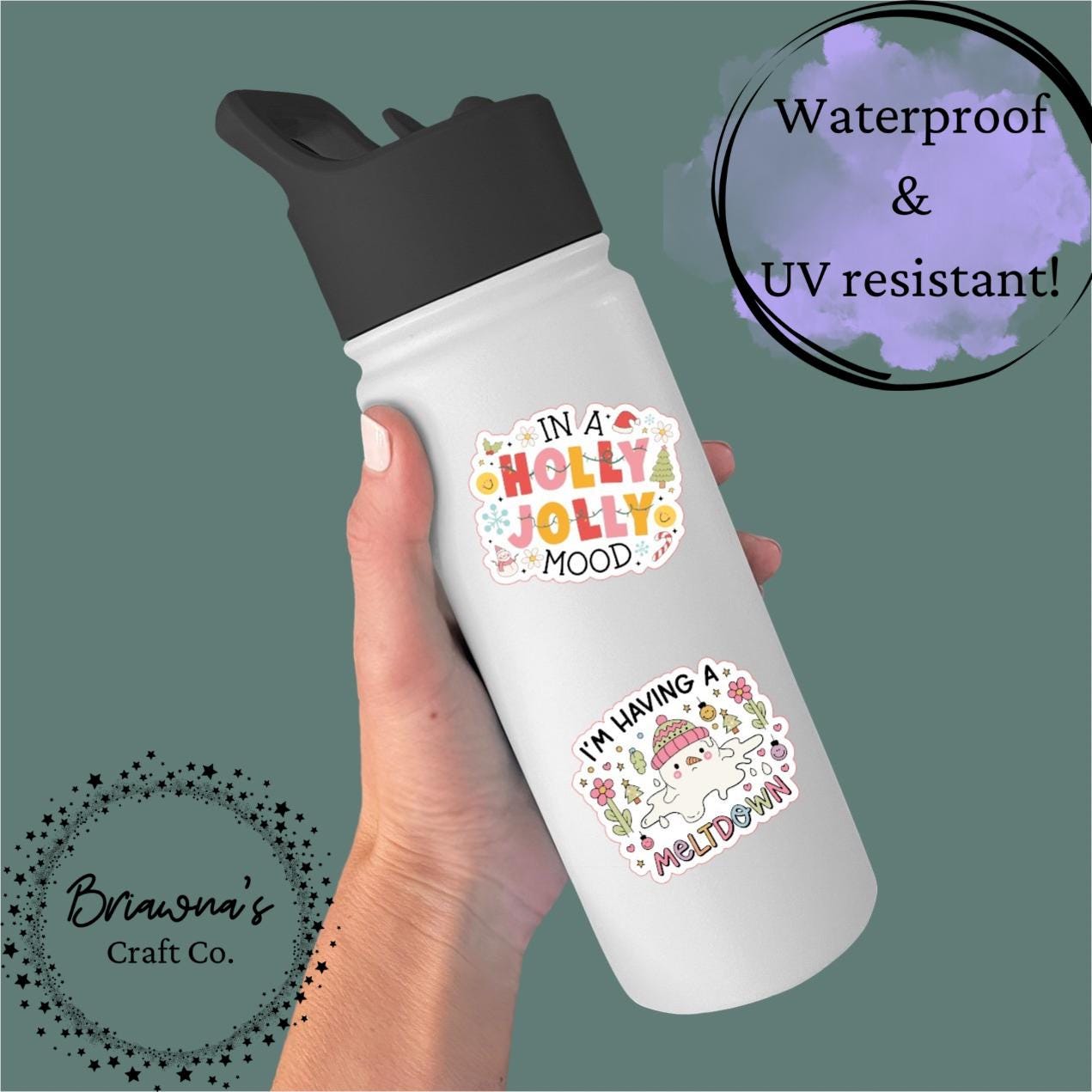 Christmas sticker! In a Holly Jolly Mood waterproof vinyl sticker  - funny sarcastic decoration for kindle laptop phone water bottle & more!
