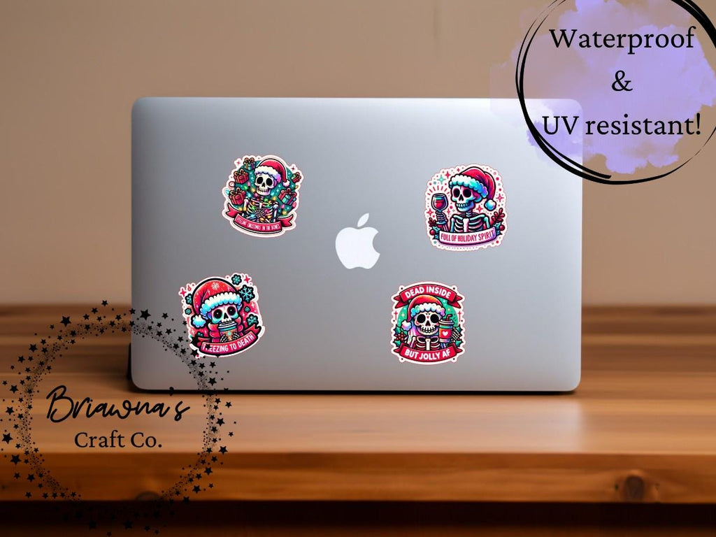 Christmas sticker! Full of Holiday Spirit waterproof vinyl sticker - funny sarcastic decoration for kindle laptop phone water bottle & more!