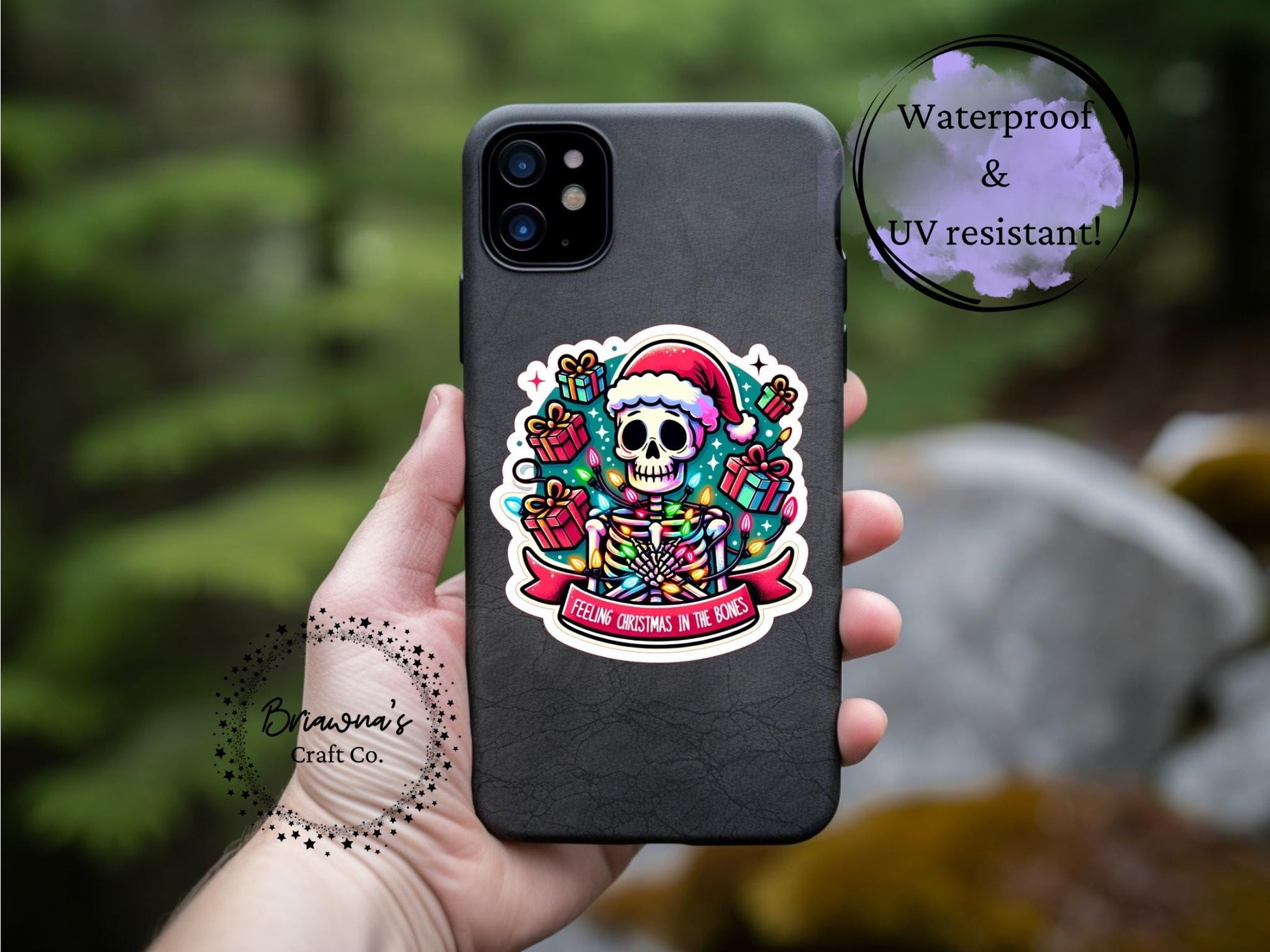Christmas sticker! Feeling Christmas in the Bones waterproof vinyl sticker - sarcastic decoration for kindle laptop water bottle & more!