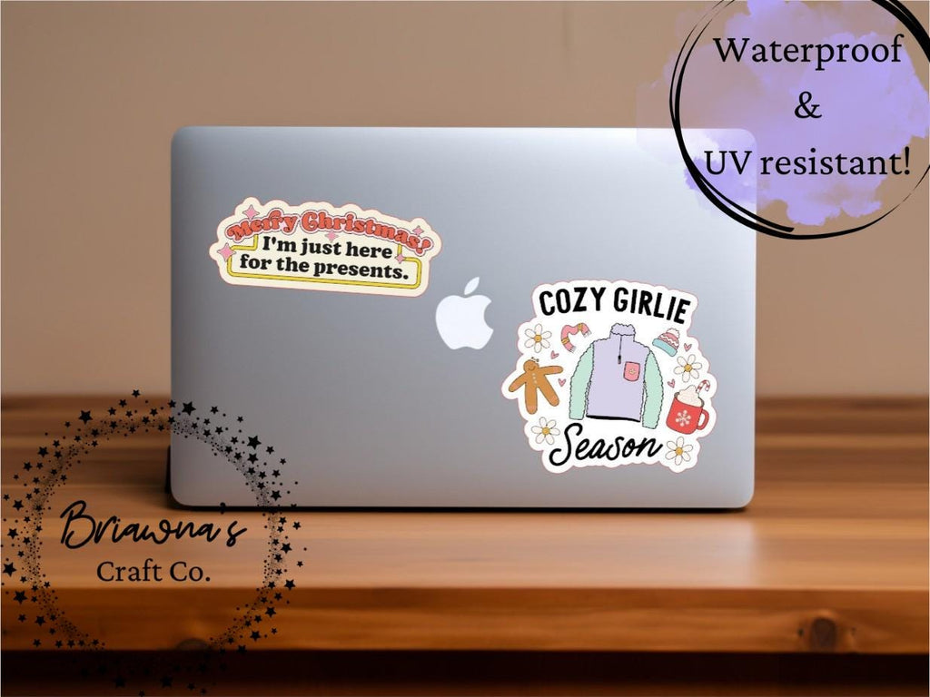 Christmas stickers bundle! Full set of waterproof vinyl stickers - 10 sarcastic decoration for kindle laptop phone water bottle & more!