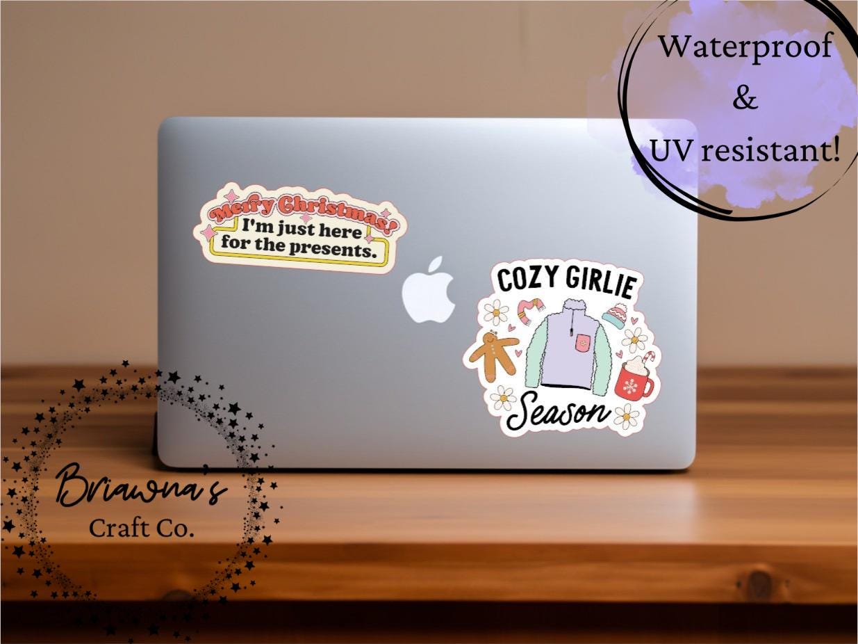 Christmas stickers bundle! Full set of waterproof vinyl stickers - 10 sarcastic decoration for kindle laptop phone water bottle & more!