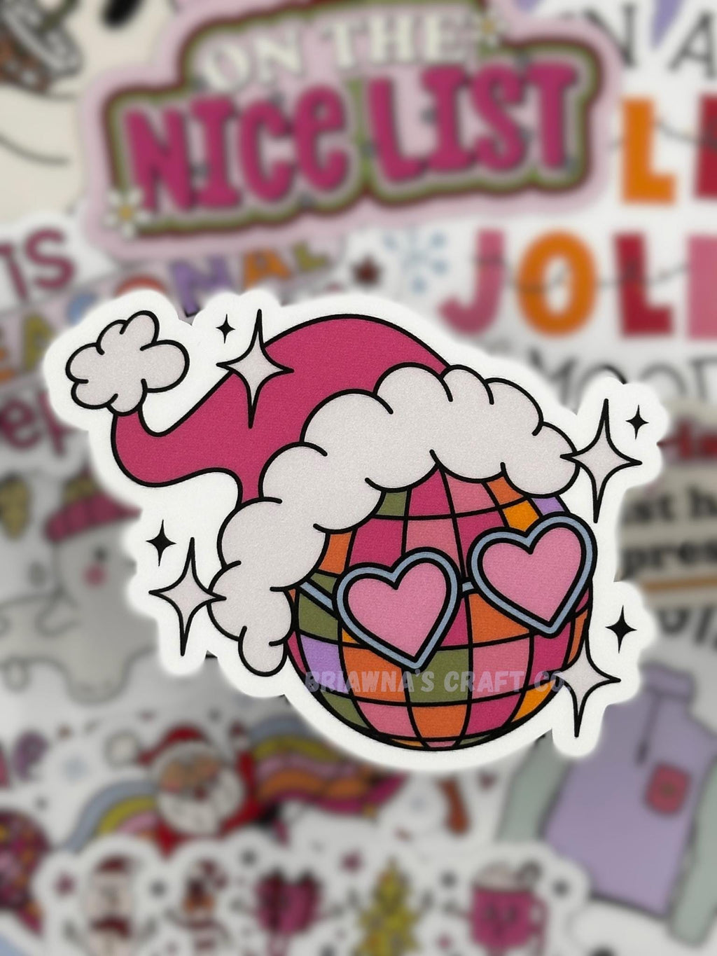 Christmas sticker! Dancing disco with Santa hat waterproof vinyl sticker - sarcastic decoration for kindle laptop phone water bottle & more!