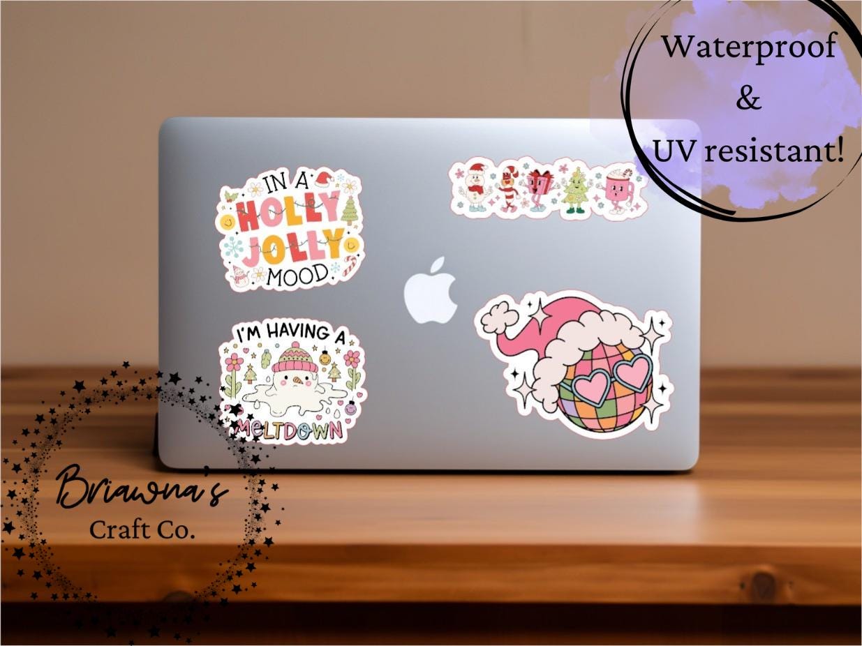 Christmas sticker! Dancing disco with Santa hat waterproof vinyl sticker - sarcastic decoration for kindle laptop phone water bottle & more!