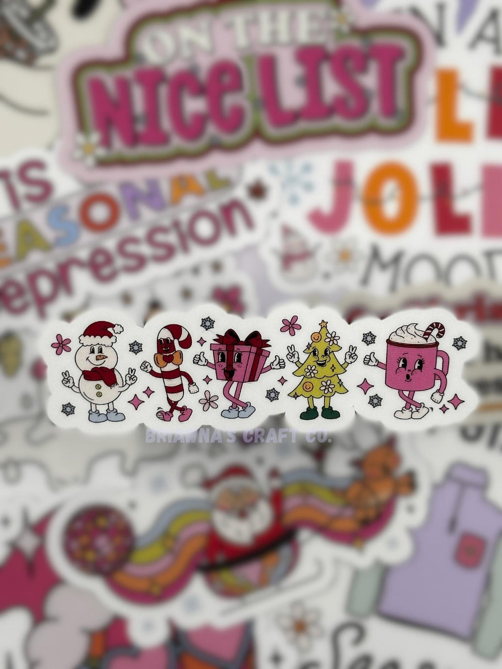 Christmas sticker! Walking retro characters waterproof vinyl sticker - sarcastic decoration for kindle laptop phone water bottle & more!