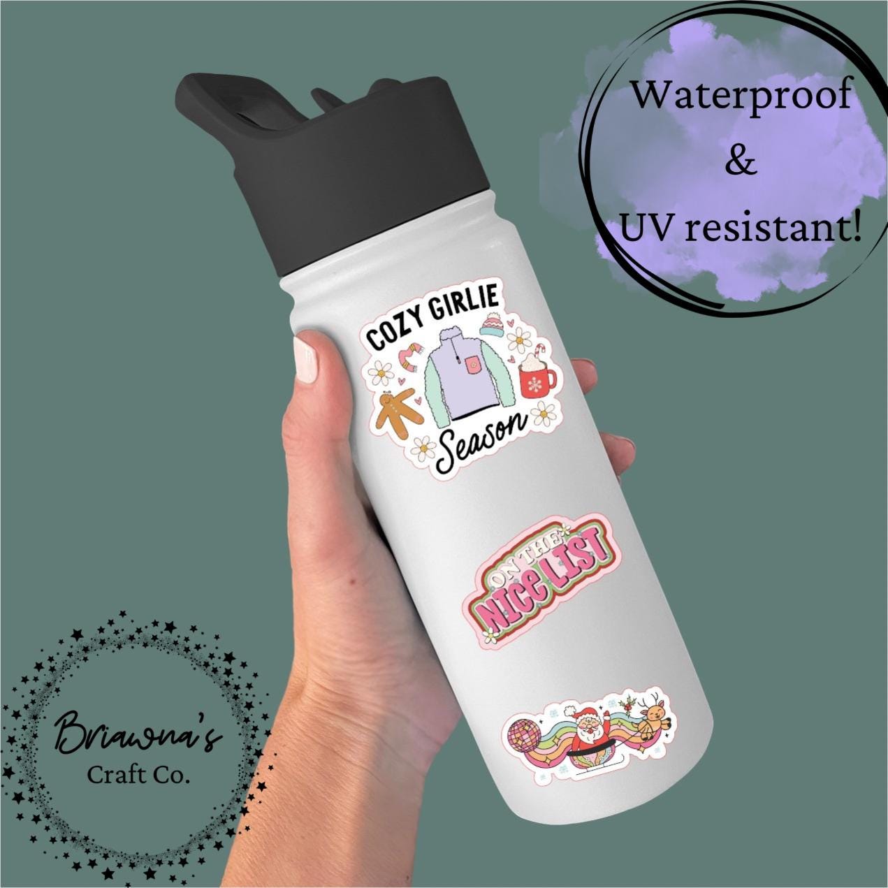 Christmas sticker! On the Nice List waterproof vinyl sticker  - funny sarcastic decoration for kindle laptop phone water bottle & more!