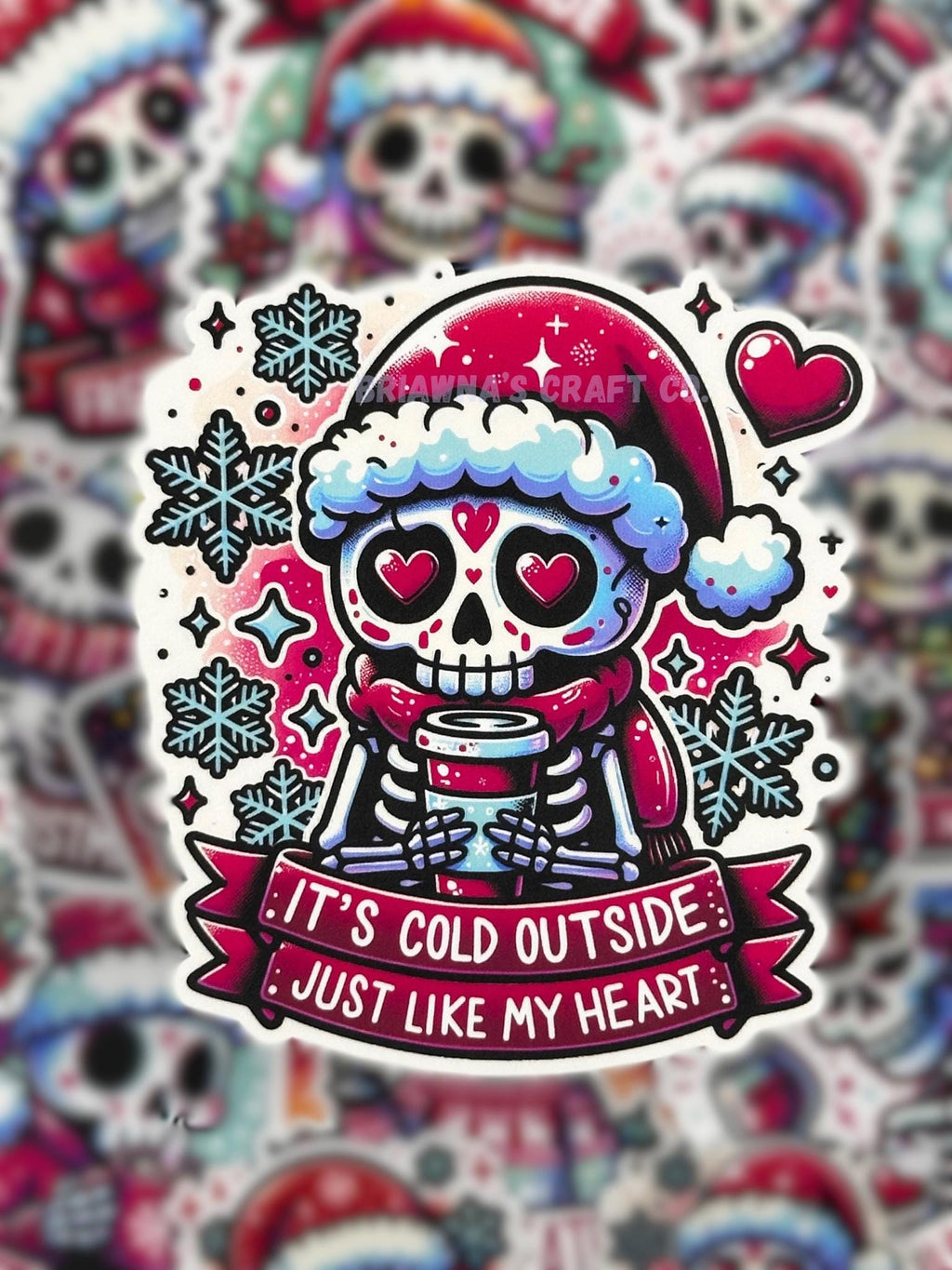 Christmas sticker! It's Cold Outside Just Like my Heart waterproof vinyl sticker - decoration for kindle laptop phone water bottle & more!