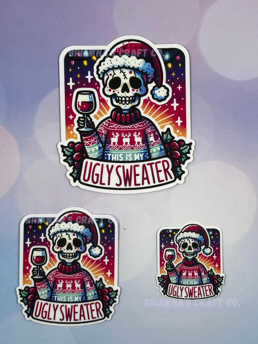 Christmas sticker! Ugly Sweater waterproof vinyl sticker - funny sarcastic decoration for kindle laptop phone water bottle & more!