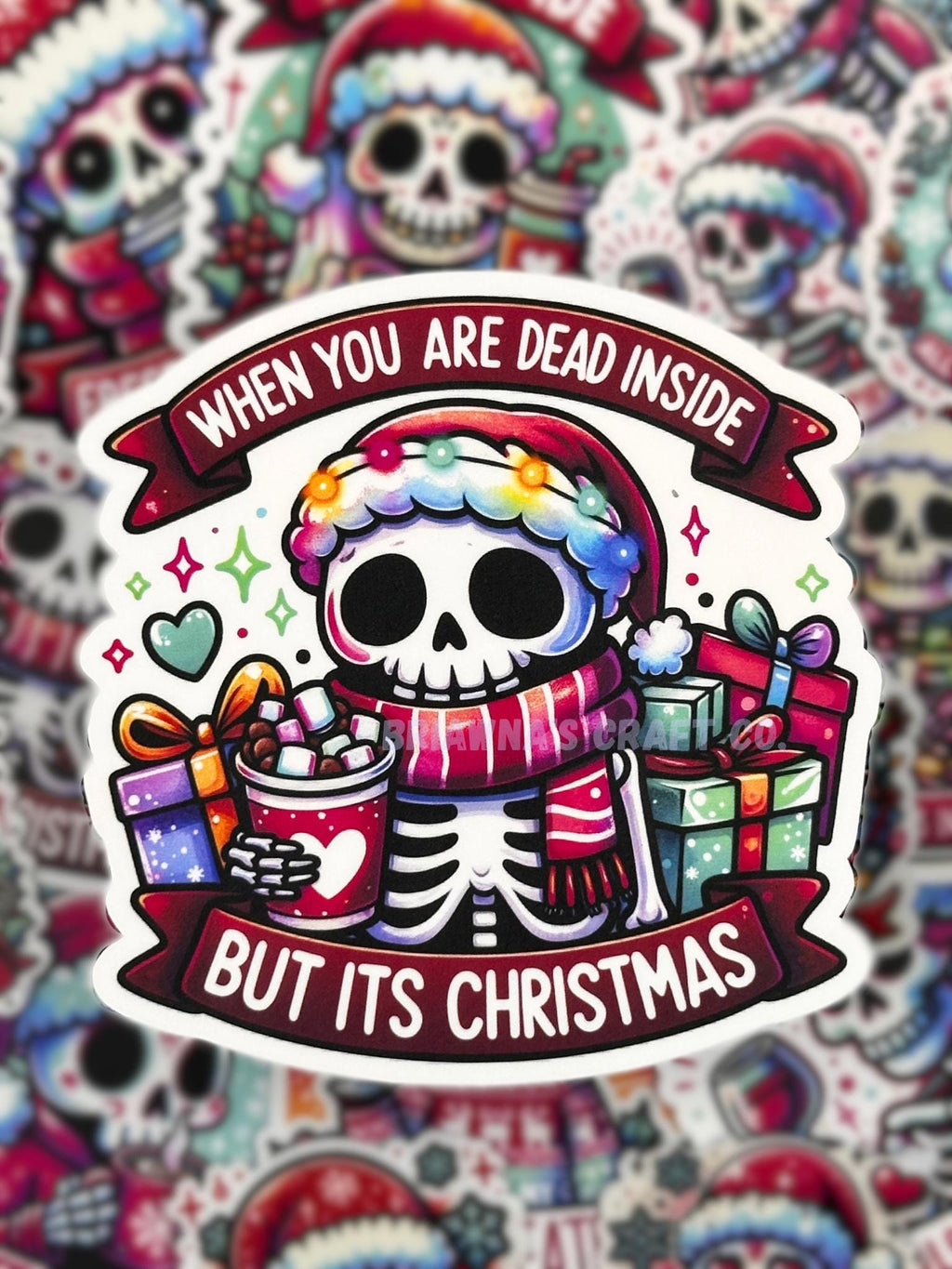 Christmas sticker! When you are dead inside but it's Xmas waterproof vinyl sticker - decoration for kindle laptop phone water bottle & more!