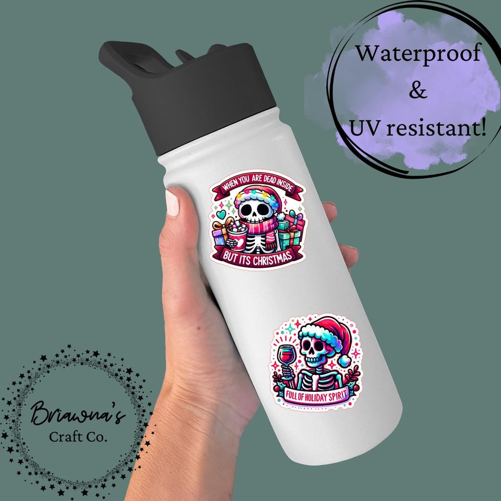 Christmas sticker! Full of Holiday Spirit waterproof vinyl sticker - funny sarcastic decoration for kindle laptop phone water bottle & more!