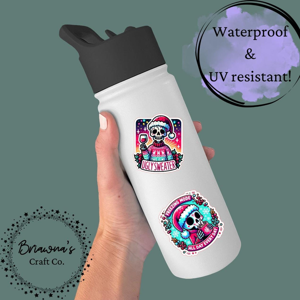 Christmas sticker! Freezing mode all day everyday waterproof vinyl sticker - sarcastic decoration for kindle laptop water bottle & more!